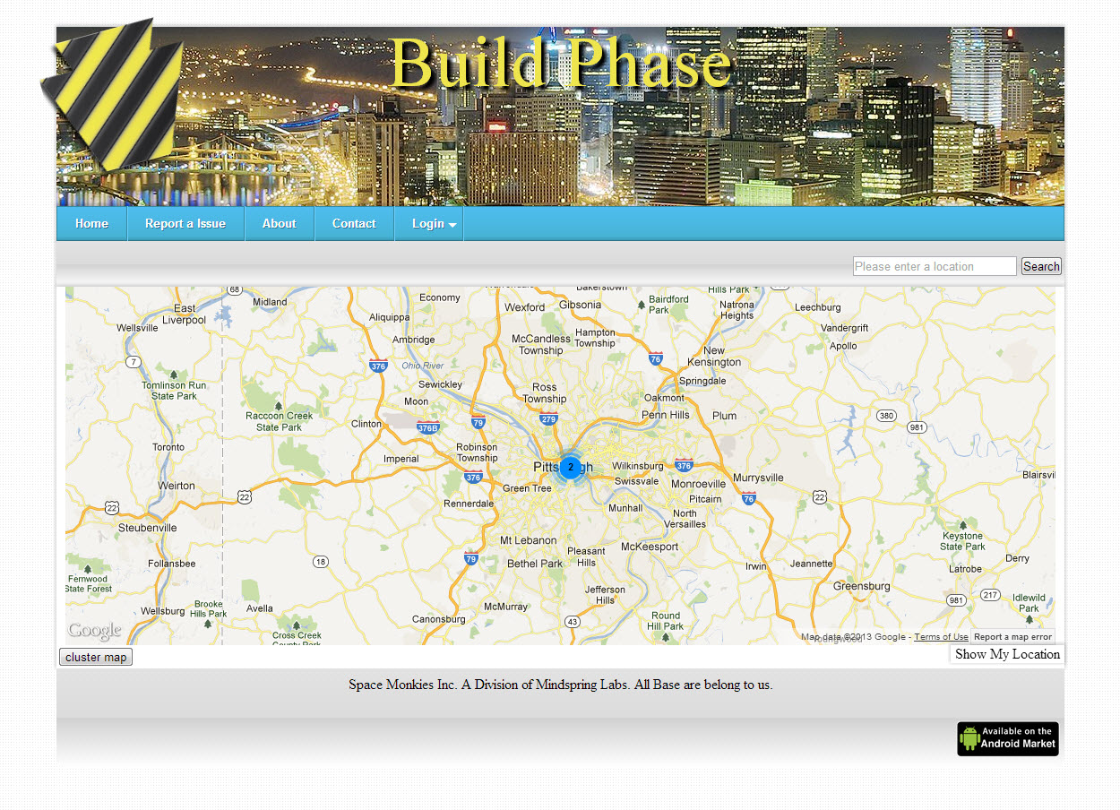 Build Phase 311 reporting system with Google Maps interface